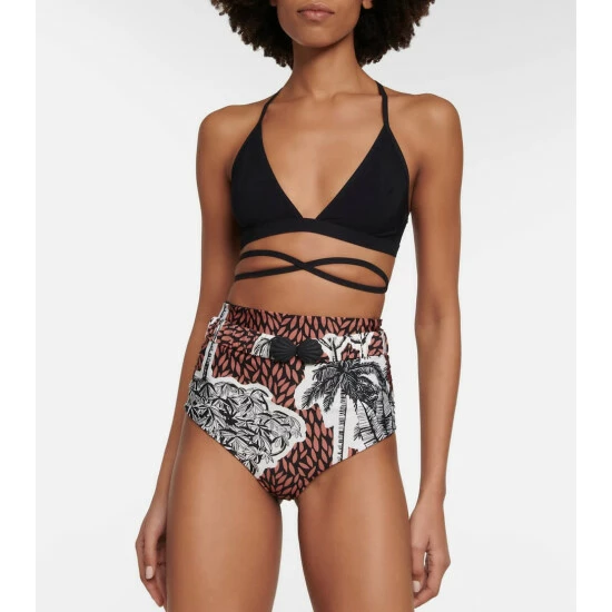 Johanna Ortiz High-rise Printed Bikini Bottoms
