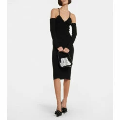 Blumarine Ribbed-knit Midi Dress