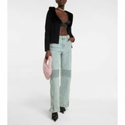 Blumarine Paneled High-rise Wide Jeans