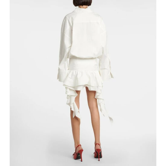 Blumarine Ruffle-trimmed Cotton-blend Minidress - Image 2