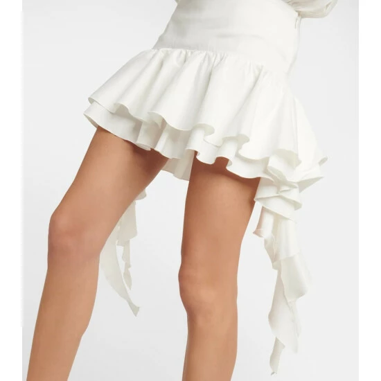 Blumarine Ruffle-trimmed Cotton-blend Minidress - Image 4