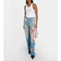 Blumarine Logo Cotton Tank Top