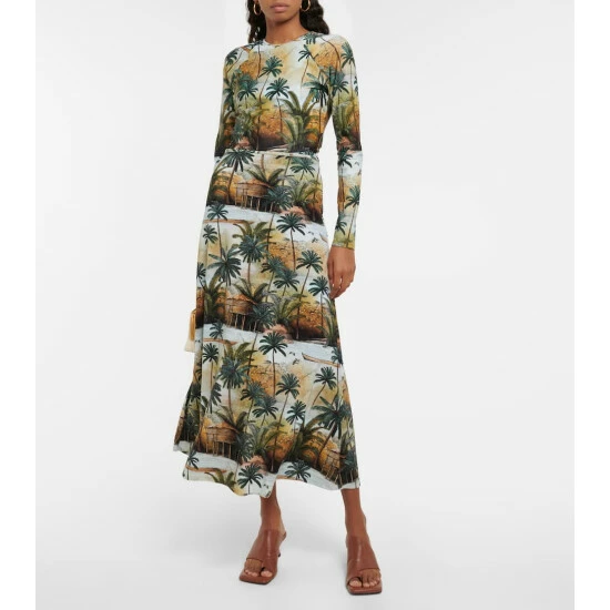 Johanna Ortiz Printed Midi Skirt