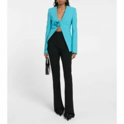 Blumarine Rose-embellished Collarless Blazer