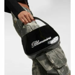 Blumarine Embellished Patent Leather Shoulder Bag