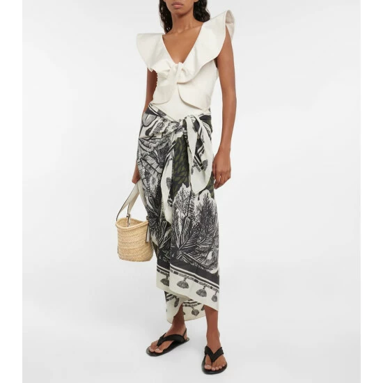 Johanna Ortiz Printed Cotton Beach Cover-up