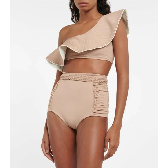 Johanna Ortiz Ruffle-trimmed Bikini Top