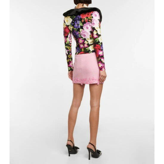 Blumarine Faux Fur-trimmed Floral Cardigan - Image 2
