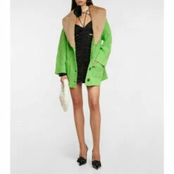 Blumarine Faux Fur-trimmed Wool Cardigan