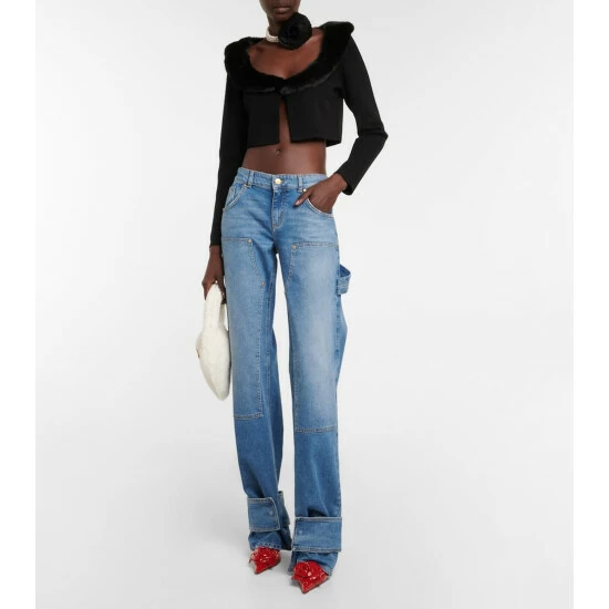 Blumarine Faux Fur-trimmed Cardigan