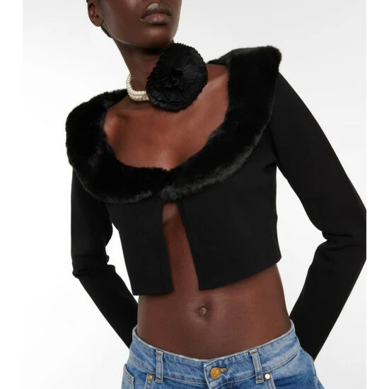Blumarine Faux Fur-trimmed Cardigan - Image 3