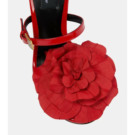 Blumarine Rose-detail Patent Leather Sandals - Image 5