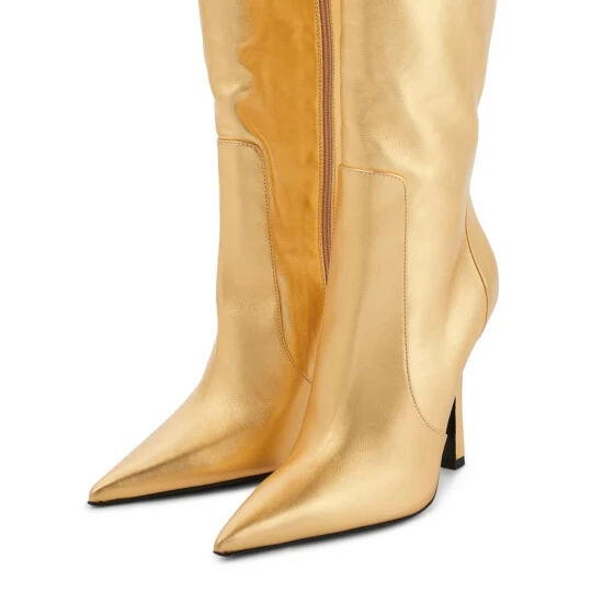 Blumarine Laminated Knee-high Leather Boots - Image 4