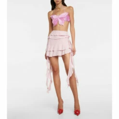 Blumarine Ruffled Crêpe Skirt