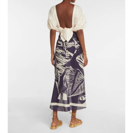 Johanna Ortiz Embroidered Puff Sleeve Top - Image 2