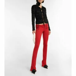 Blumarine Ruched Low-rise Pants