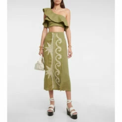 Johanna Ortiz Undercurrent Linen And Cotton Skirt
