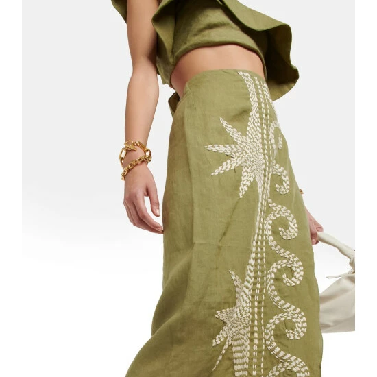 Johanna Ortiz Undercurrent Linen And Cotton Skirt - Image 3