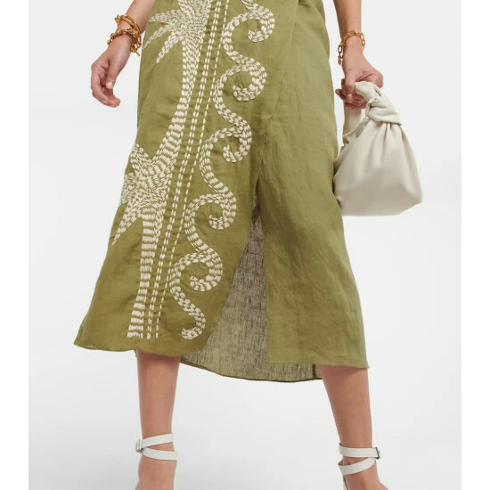 Johanna Ortiz Undercurrent Linen And Cotton Skirt - Image 4