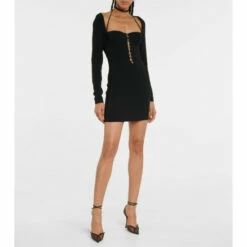 Blumarine Embellished Long-sleeved Minidress