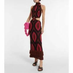 Johanna Ortiz Cutout Cotton Maxi Dress