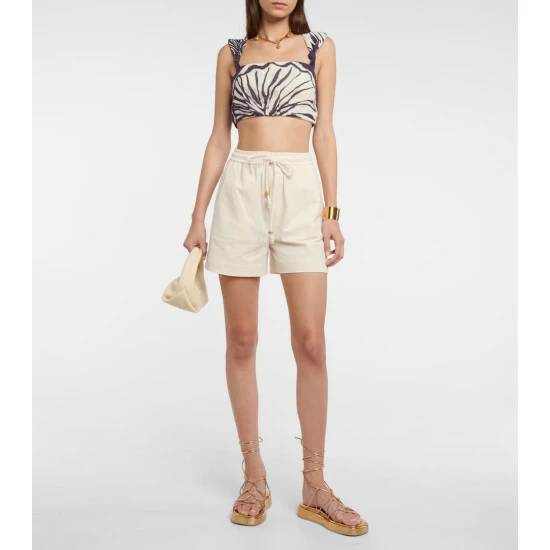 Johanna Ortiz Into Nature Printed Cotton Crop Top