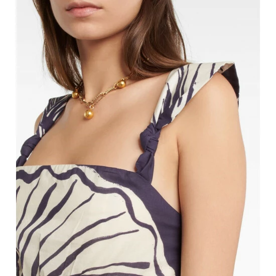 Johanna Ortiz Into Nature Printed Cotton Crop Top - Image 3