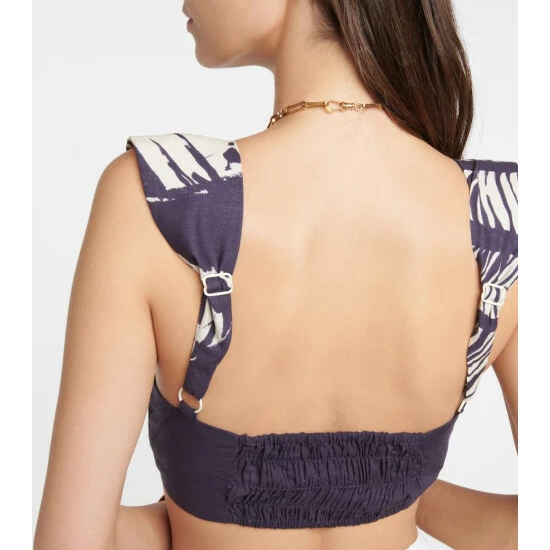 Johanna Ortiz Into Nature Printed Cotton Crop Top - Image 4