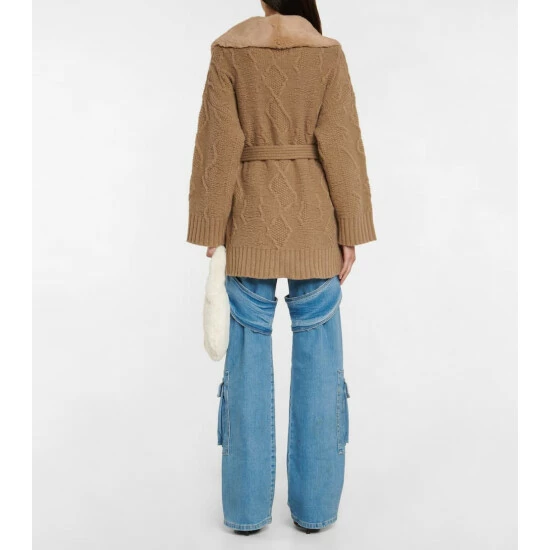 Blumarine Shearling-trimmed Wool Cardigan - Image 2