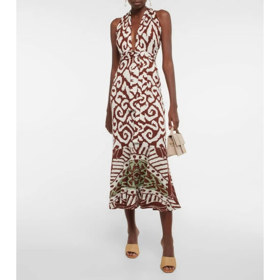 Johanna Ortiz Antique Dialog Printed Cotton Midi Dress