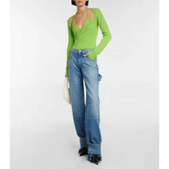 Blumarine Ribbed-knit Wool Top