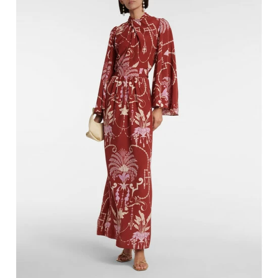 Johanna Ortiz Printed Silk Maxi Dress