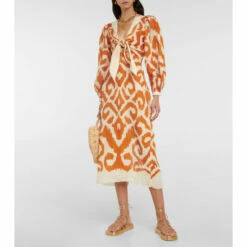 Johanna Ortiz Out In The Sun Linen Midi Dress