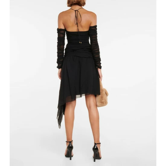 Blumarine Ruched Silk-blend Minidress - Image 2