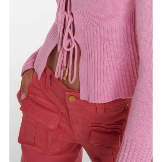 Blumarine Ribbed-knit Wool And Cashmere Cardigan - Image 4