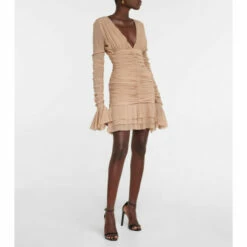 Blumarine Ruched Silk-blend Minidress