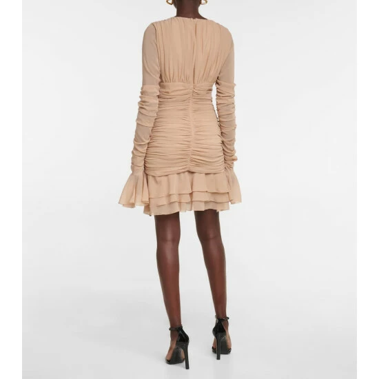 Blumarine Ruched Silk-blend Minidress - Image 2