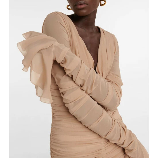 Blumarine Ruched Silk-blend Minidress - Image 3