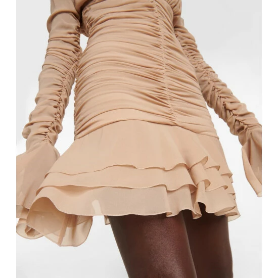 Blumarine Ruched Silk-blend Minidress - Image 4