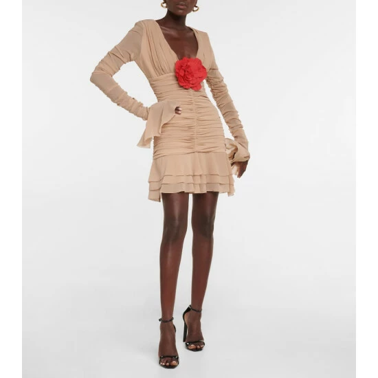 Blumarine Ruched Silk-blend Minidress - Image 5