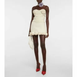 Blumarine Rose-appliqué Wool Bustier