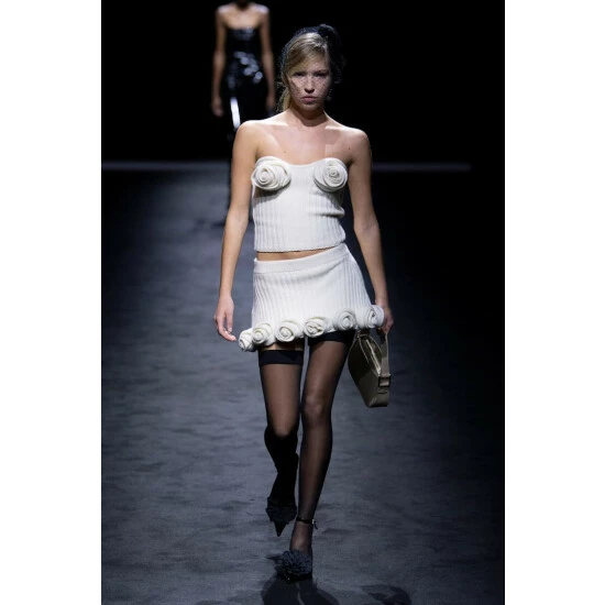 Blumarine Rose-appliqué Wool Bustier - Image 4