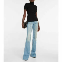 Blumarine Distressed Mid-rise Flared Jeans