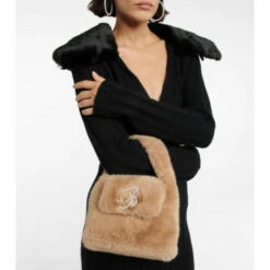 Blumarine Embellished Faux Fur Bag