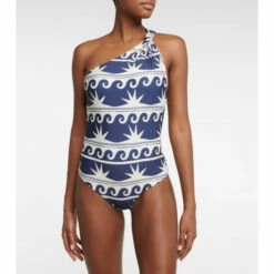 Johanna Ortiz Printed One-shoulder Swimsuit