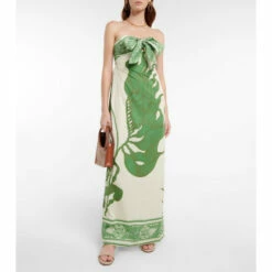 Johanna Ortiz Seagrass Cotton Halterneck Maxi Dress