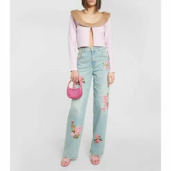 Blumarine Embroidered High-rise Straight Jeans