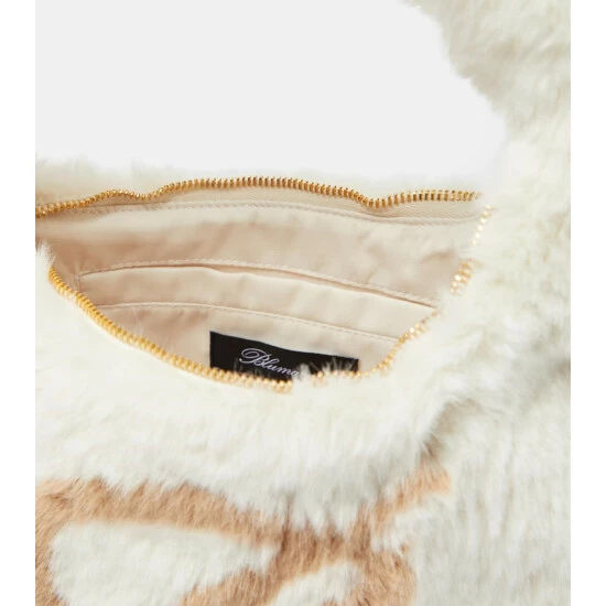 Blumarine Logo Faux Fur Shoulder Bag - Image 2