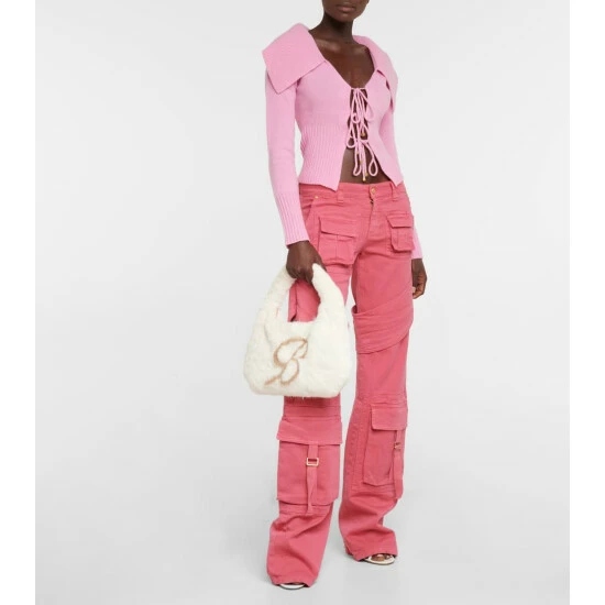 Blumarine Logo Faux Fur Shoulder Bag - Image 4