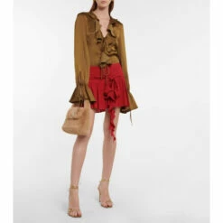 Blumarine Ruffled Silk-blend Blouse